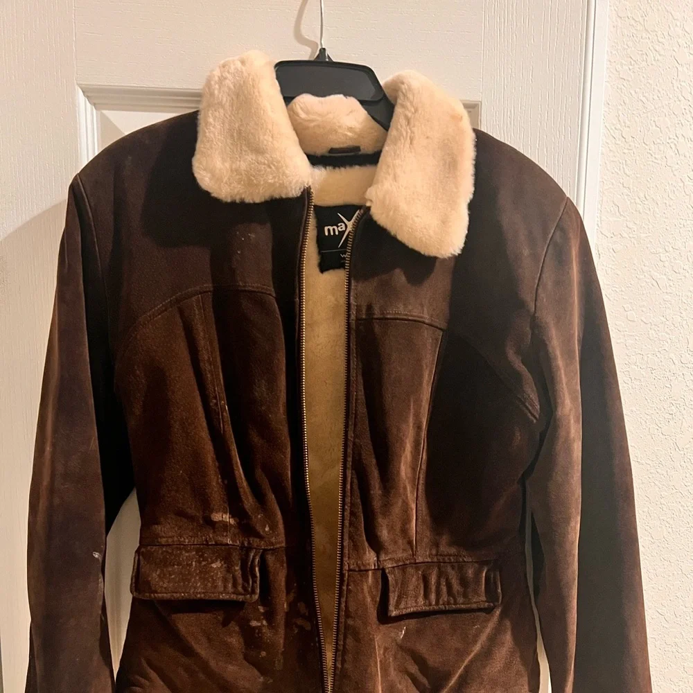 🌹Vintage 1999's Wilson's Leather Maxima Women Suede Coat Faux Fur Lining Jacket - Picture 1 of 16